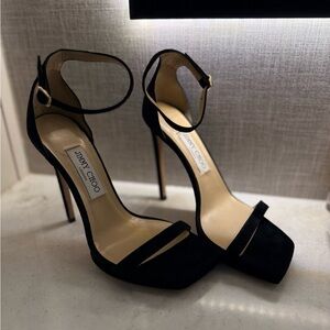 Jimmy Choo Black Ankle Strap Heels